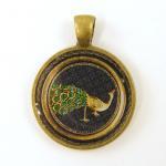 Jewel Pendant - Vintage Peacock Brooch