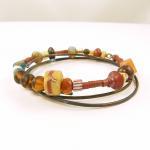 Stackable Bangle Bracelets - Earth Tone Brass Wire..